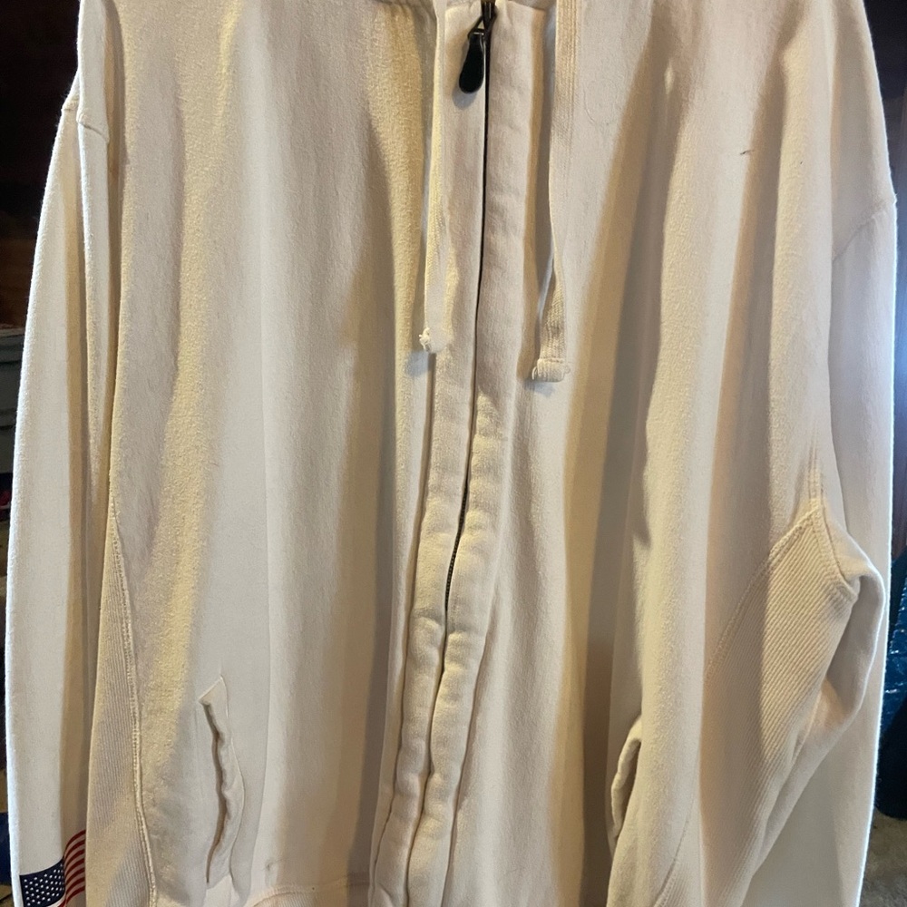 Off White Custom Made Michigan Made Zip-Up Hoodie